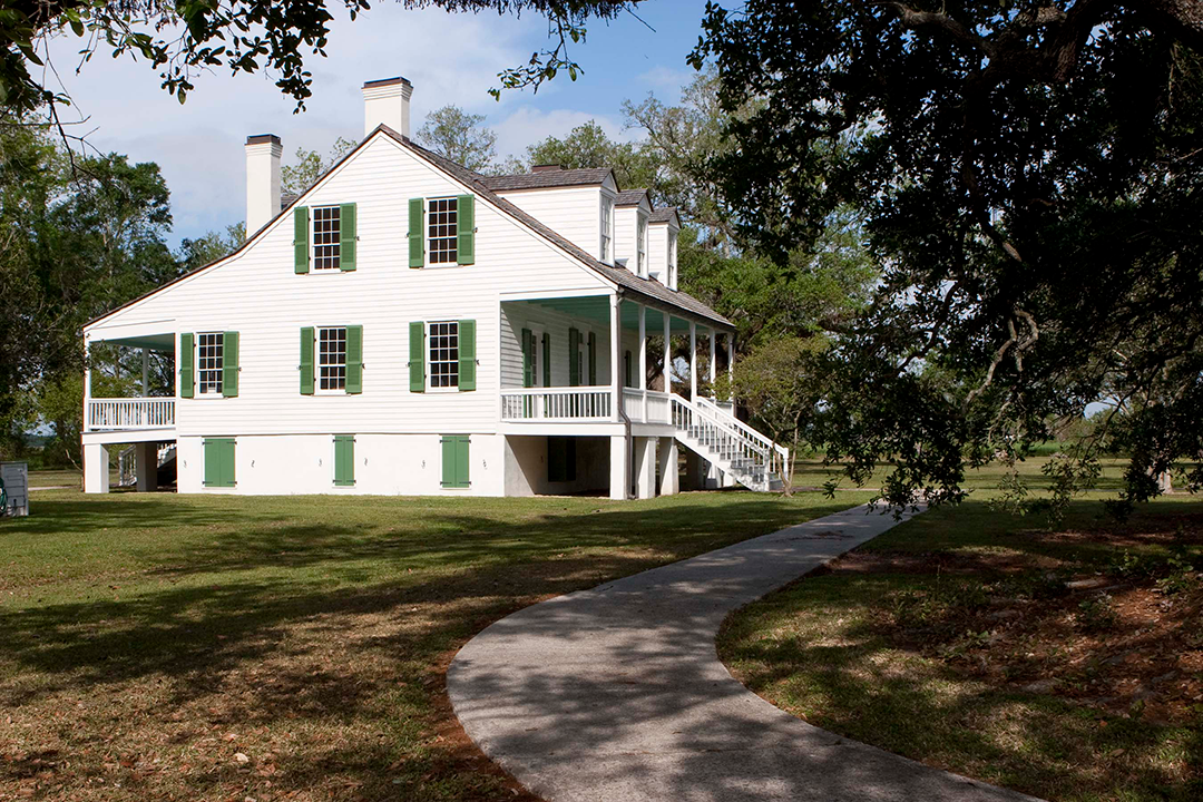 E.D. White historic site exterior view from down a path