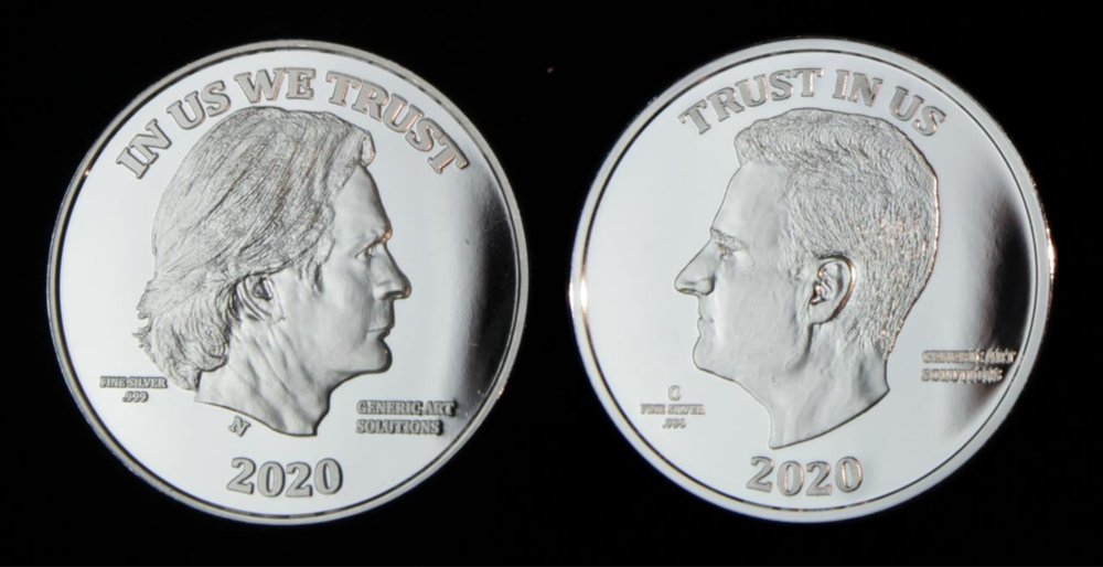 “…Heads you Lose” coin - a double-headed fine silver coin for the year 2020. This coin speaks to the tools of the trade for a trickster, like a gambler’s stacked deck, this is a dishonest object for a post-truth culture. This coin illustrates how Patriarchal culture has gamed the system forever.