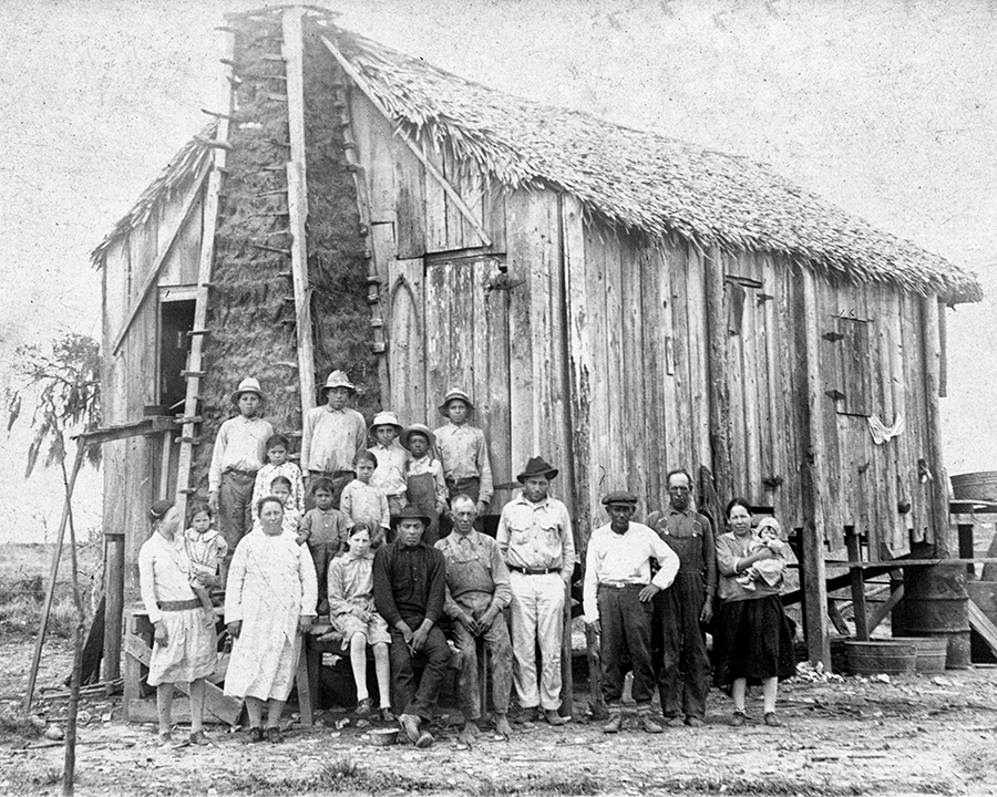 Houma Family Home. Unidentified photographer, ca. late 1920s–early 1930s, Pointe-aux-Chênes, Louisiana. Courtesy of the Verdin Family.