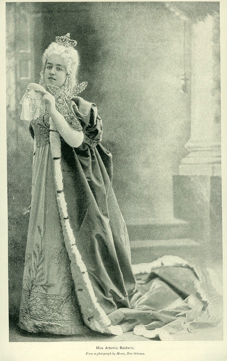 Arthemise Baldwin, first queen of Les Mystérieuses, 1896